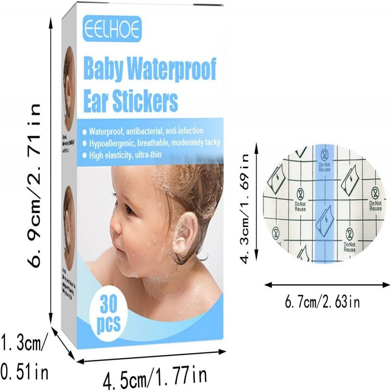 ๐ผ 30pcs Infant Waterproof Ear Patches โ Bath & Swim Protection