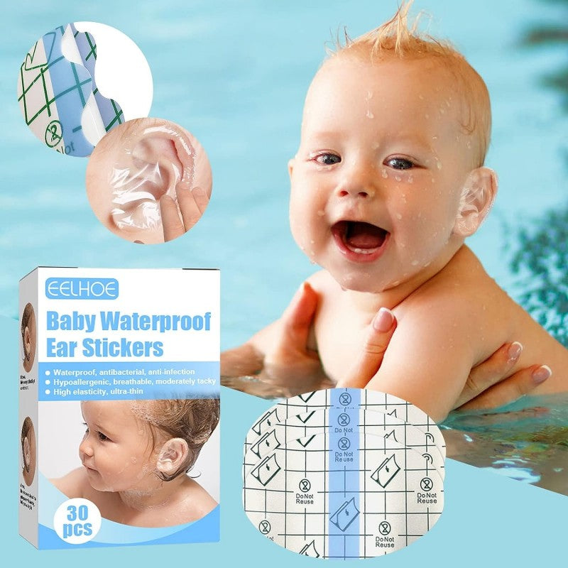 ๐ผ 30pcs Infant Waterproof Ear Patches โ Bath & Swim Protection