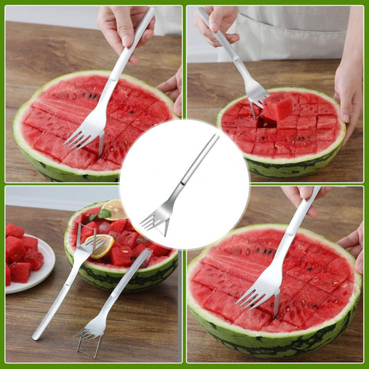 π 2-in-1 Watermelon Slicer & Fork β Stainless Steel Cutter