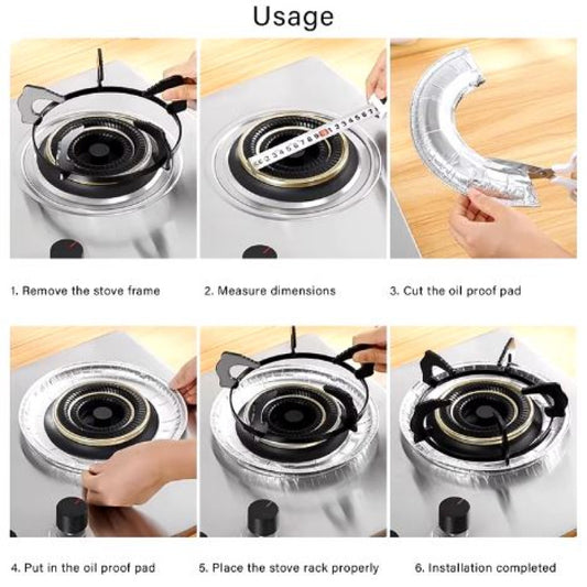 π³ (Pack of 10) Aluminum Foil Gas Stove Burner Covers β Non-Stick Gas Hob Protectors β¨