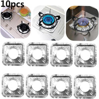 π³ (Pack of 10) Aluminum Foil Gas Stove Burner Covers β Non-Stick Gas Hob Protectors β¨
