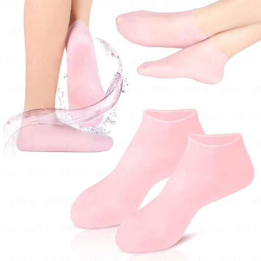π§ 1 Pair Silicone Gel Socks β Moisturizing Heel Socks for Cracked Heels & Dry Feet π¦Ά