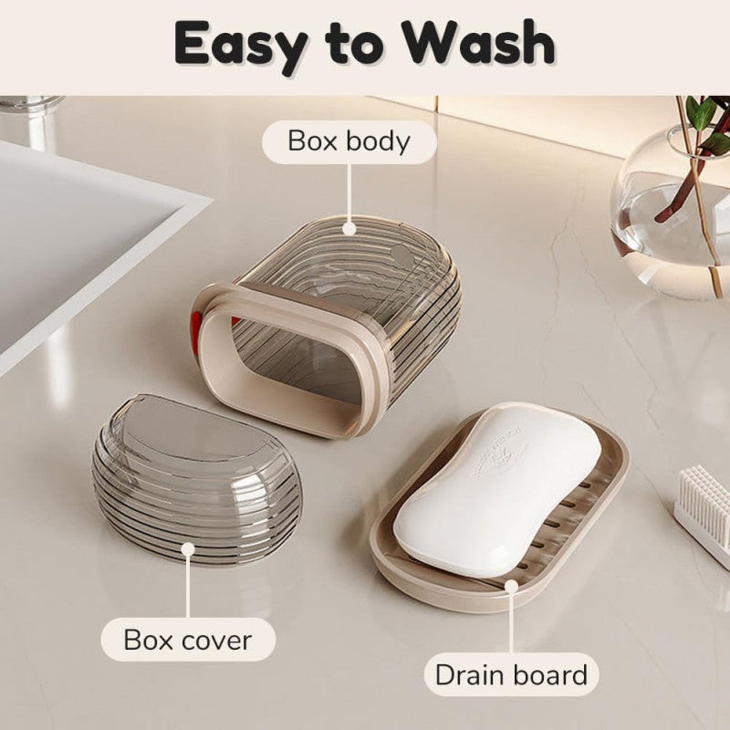 π§ 1Pc Travel Soap Container with Lid β Leakproof Soap Box with Drain Tray for Easy Drying πΏ