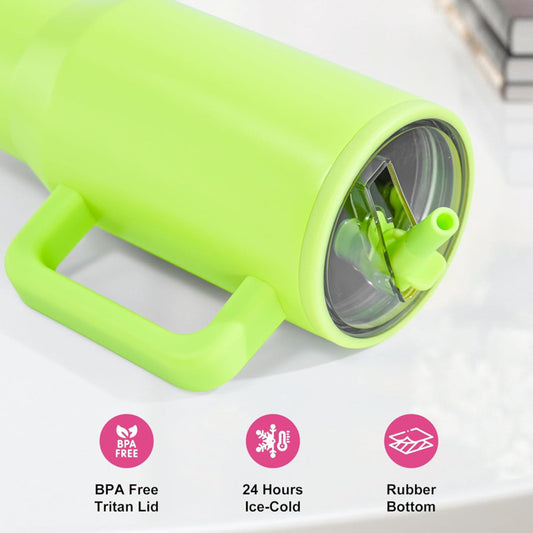 π₯€ 40oz Stainless Steel Tumbler β Handle & Flip Straw, Leak-Proof
