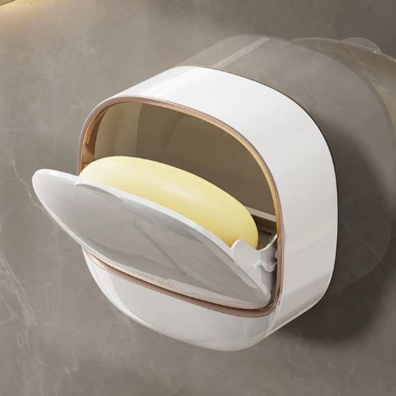 ✨ Soap Box with Lid & Drain Tray – Wall Mounted (Green)