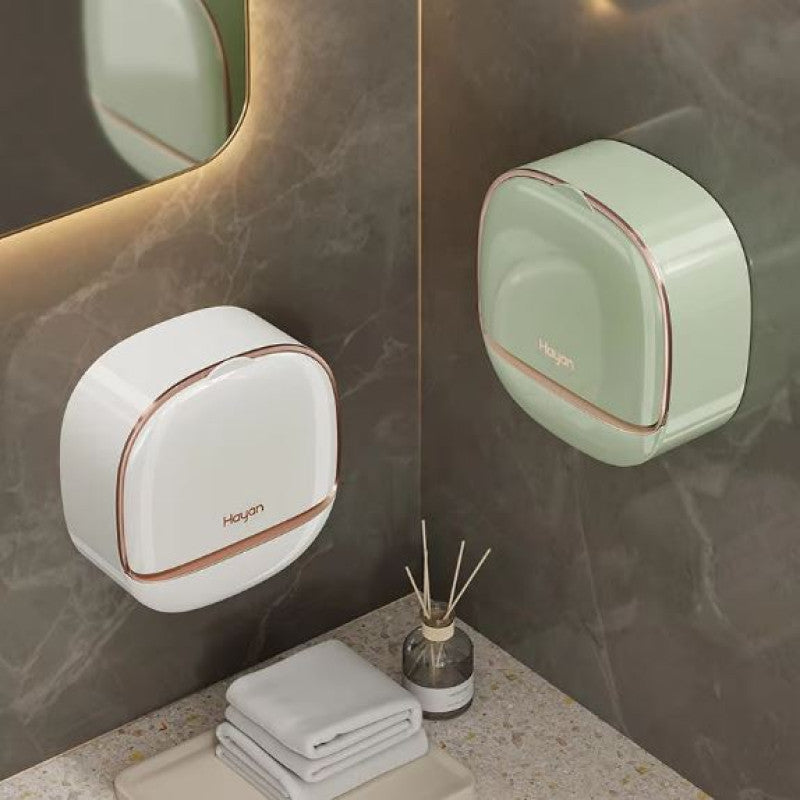 ✨ Soap Box with Lid & Drain Tray – Wall Mounted (Green)