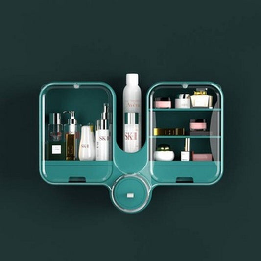 ✨ Wall-Mounted Multi function Makeup & Cosmetic Organizer – Stylish Bathroom Storage Box