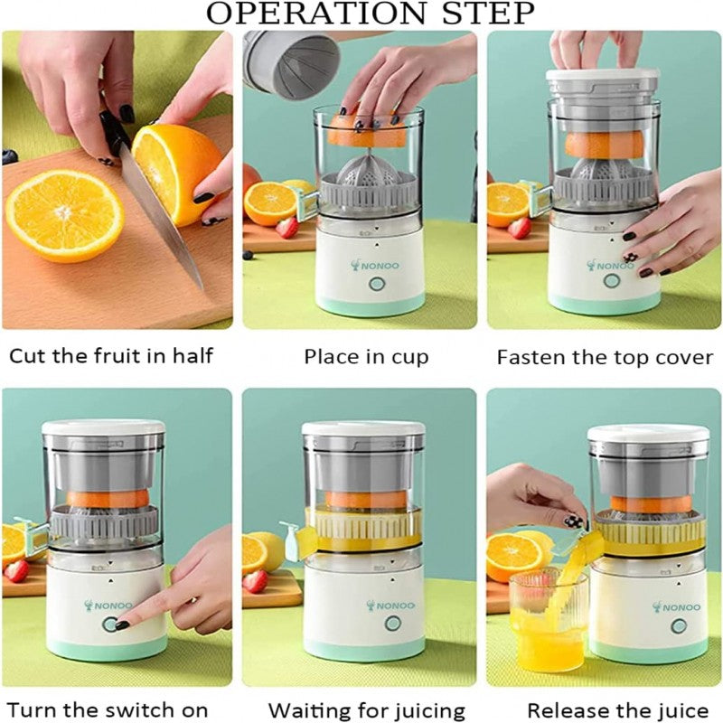 🍋🔌 Rechargeable Electric Citrus Juicer – Hands-Free Masticating Orange/Lemon Extractor