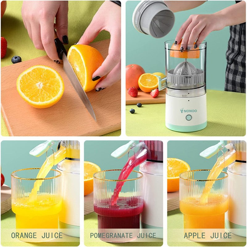 🍋🔌 Rechargeable Electric Citrus Juicer – Hands-Free Masticating Orange/Lemon Extractor