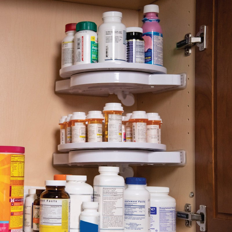 🌀 Spinning Corner Shelf – Space-Saving Storage Rack for Home & Office