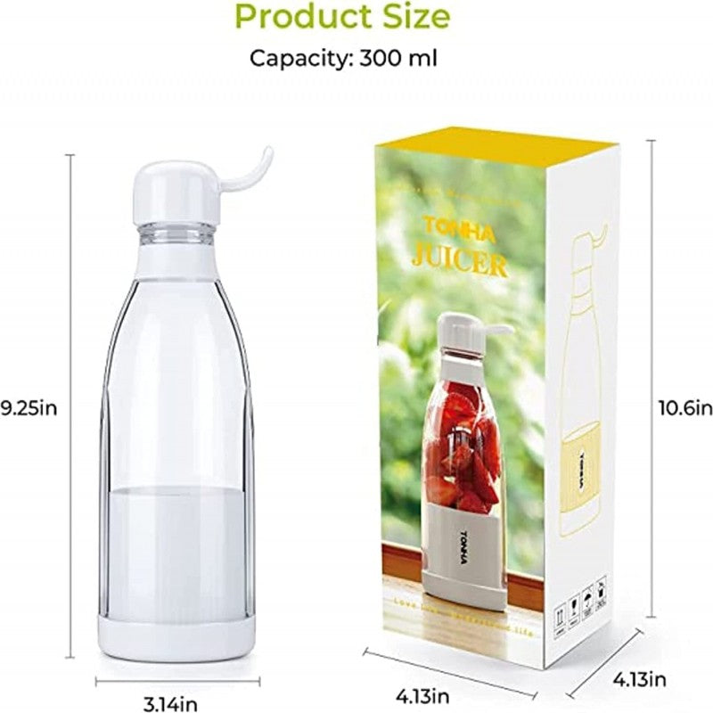 🥭 USB Rechargeable Juicer Bottle – 4-Blade Portable Blender & Smoothie Maker 💪