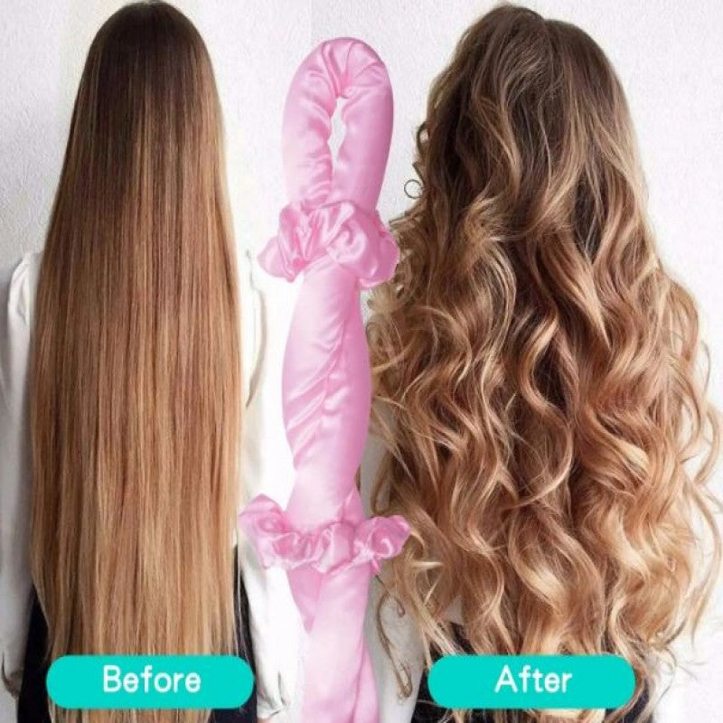 💖 Heatless Hair Curler Headband – Soft Curling Ribbon for Long Hair 🌸