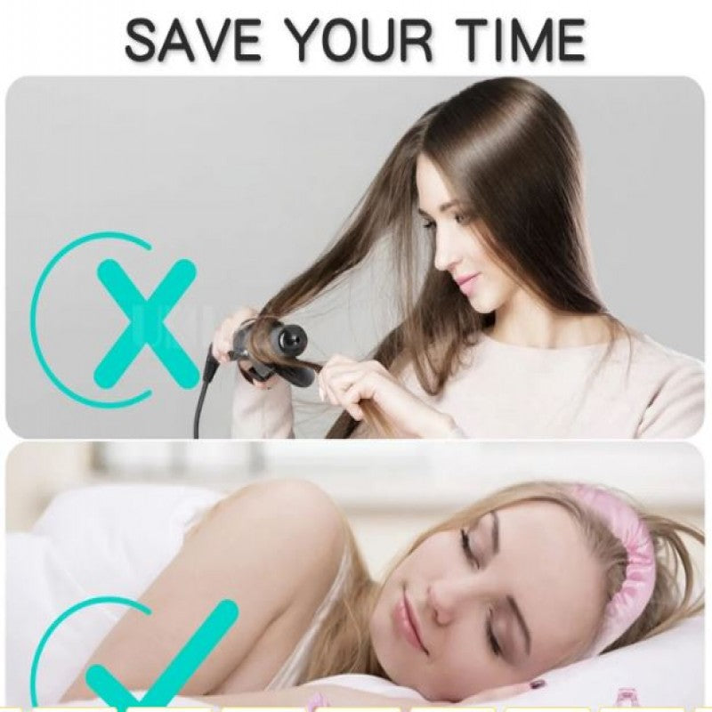 💖 Heatless Hair Curler Headband – Soft Curling Ribbon for Long Hair 🌸