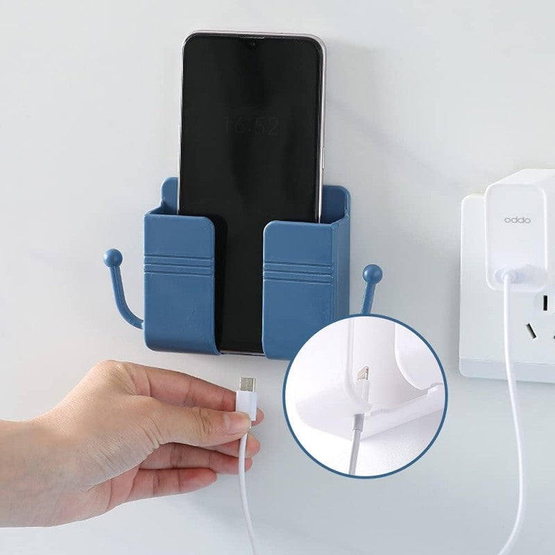 📱 Wall-Mounted Mobile Phone Holder with Hook – Charging Stand & Organizer for Home & Office ⚡