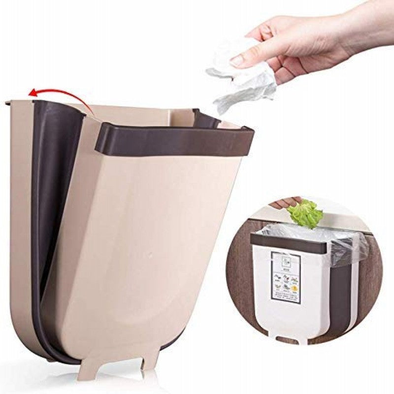 🗑️ Hanging Trash Can – Collapsible Kitchen Cabinet Door Bin