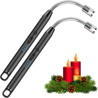 🔥 USB Rechargeable Candle Lighter – Flexible Plasma Arc Long Neck Windproof Lighter 💨