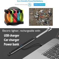 🔥 USB Rechargeable Candle Lighter – Flexible Plasma Arc Long Neck Windproof Lighter 💨