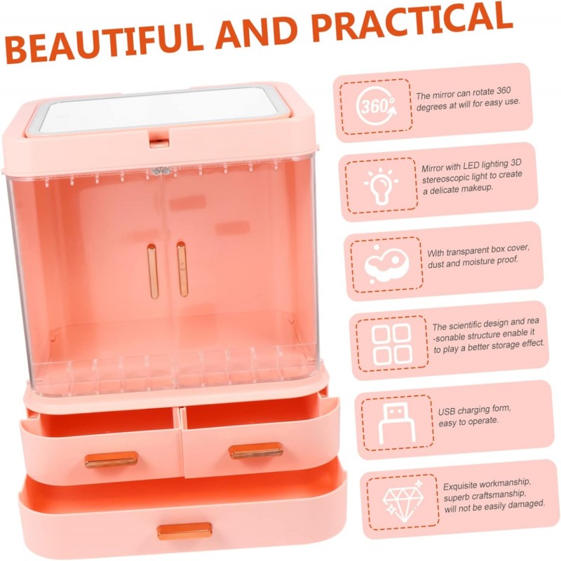 💄 LED Makeup & Jewelry Organizer Box – Stylish Storage Tray