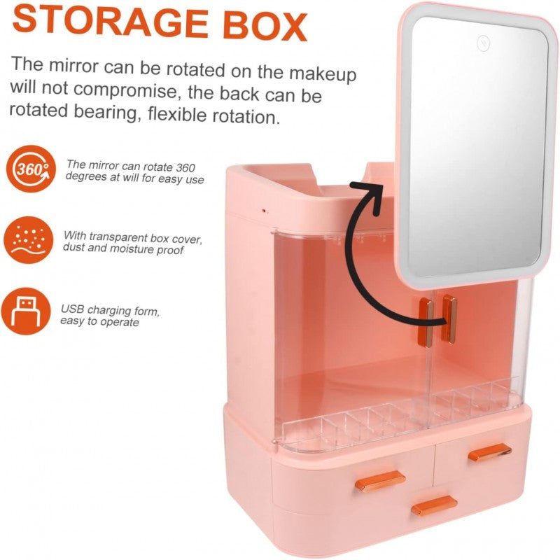 💄 LED Makeup & Jewelry Organizer Box – Stylish Storage Tray