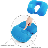 ✈️ Portable Inflatable U-Shaped Travel Neck Pillow – Soft & Comfortable Support for Long Trips 😴