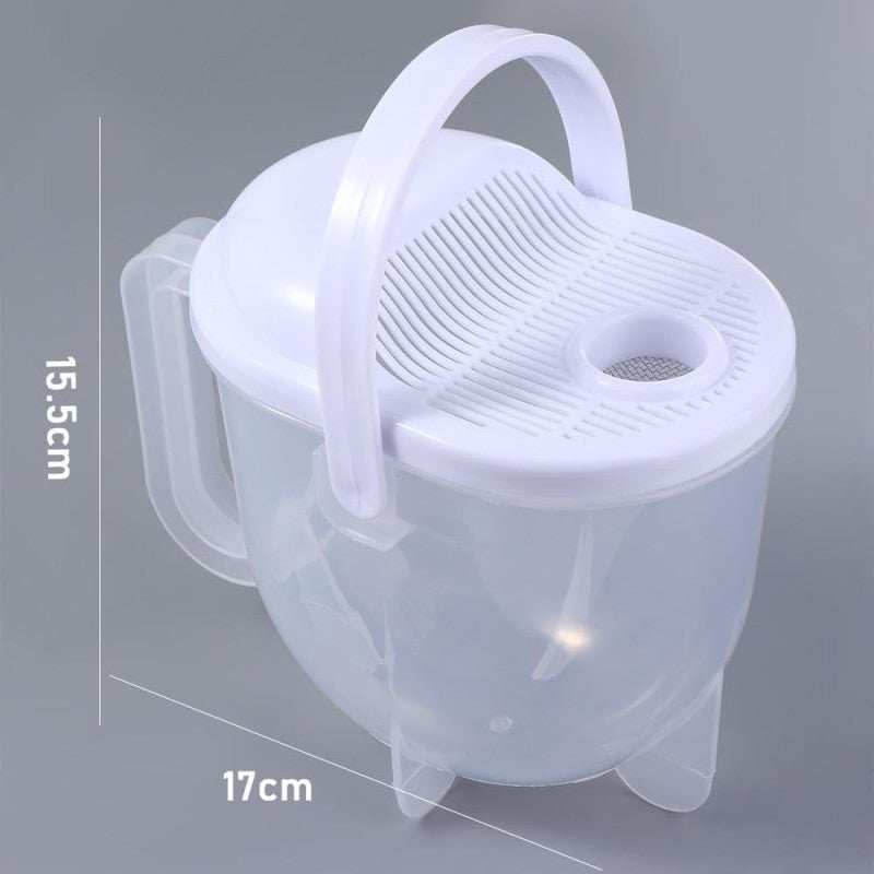 🥣 Manual Rice Washer & Strainer Bowl with Handle