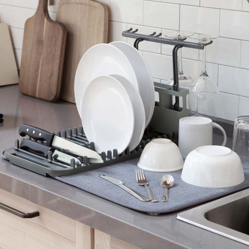 🍽️ Foldable Dish Drying Pad – Quick & Compact Kitchen Helper