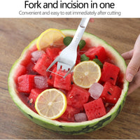 🍉 2-in-1 Watermelon Slicer & Fork – Stainless Steel Cutter