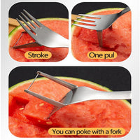 🍉 2-in-1 Watermelon Slicer & Fork – Stainless Steel Cutter