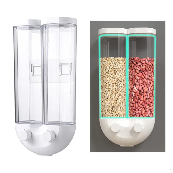 🧱 2500ml U-Shape Food Dispenser – Wall-Mounted Dry Storage