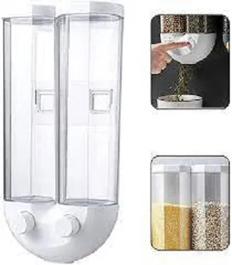🧱 2500ml U-Shape Food Dispenser – Wall-Mounted Dry Storage