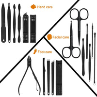💅 18-in-1 Professional Manicure & Pedicure Set – Stainless Steel Nail Clipper & Grooming Kit 🧴