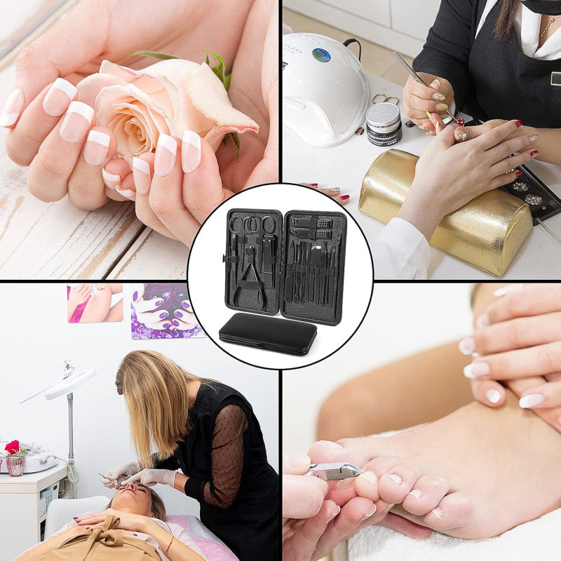 💅 18-in-1 Professional Manicure & Pedicure Set – Stainless Steel Nail Clipper & Grooming Kit 🧴