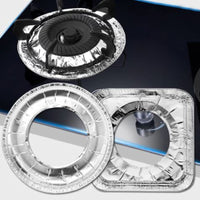 🍳 (Pack of 10) Aluminum Foil Gas Stove Burner Covers – Non-Stick Gas Hob Protectors ✨