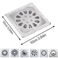 💧 (Pack of 10) Disposable Floor Drain Stickers – Anti-Clog, Anti-Odor Hair Catcher for Bathroom 🚿