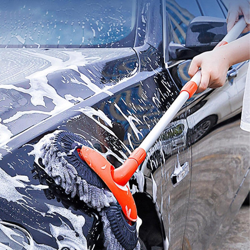 🚗 Microfiber Car Wash Brush – 360° Rotating Cleaning Mop with Telescopic Handle