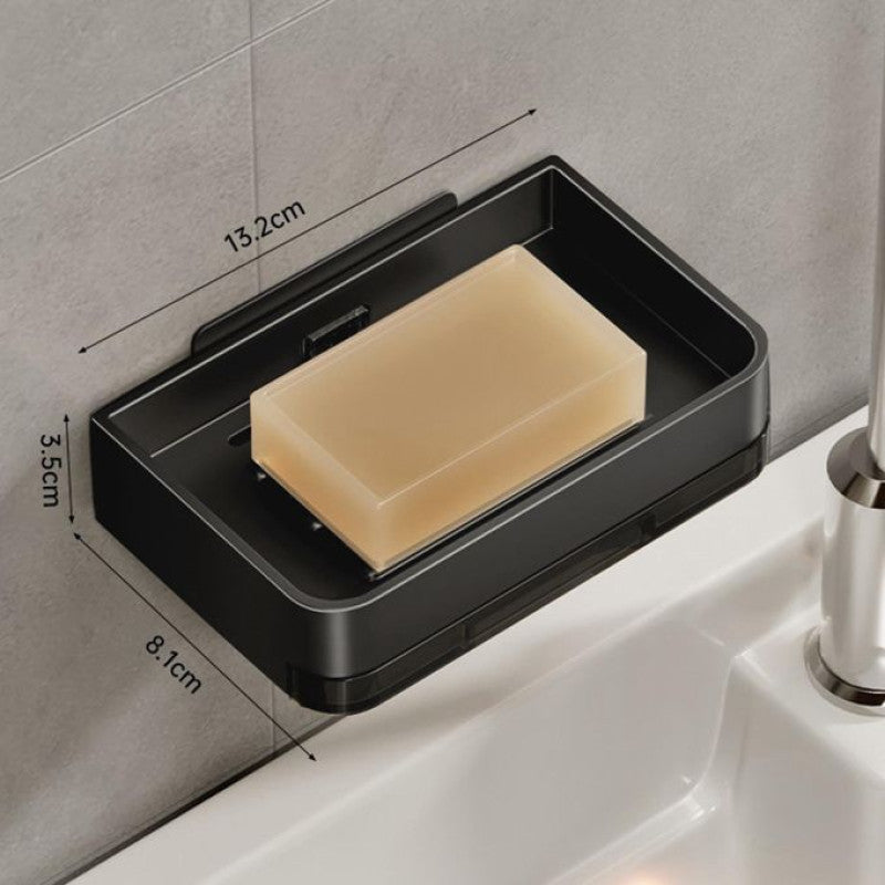 🧼 Wall-Mounted Soap Dish with Drain – Bathroom Soap & Sponge Holder 🚿✨