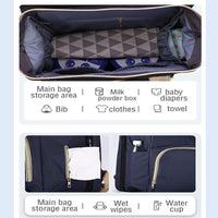 🍼 Multi-Function Diaper Bag Backpack – Portable Baby Bed & Travel Organizer for Moms ✨