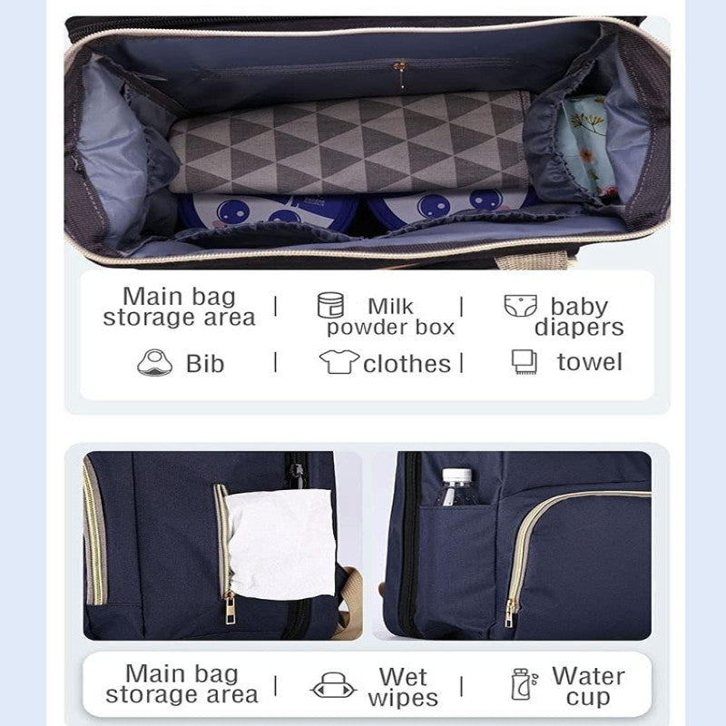 🍼 Multi-Function Diaper Bag Backpack – Portable Baby Bed & Travel Organizer for Moms ✨