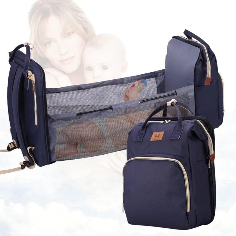 🍼 Multi-Function Diaper Bag Backpack – Portable Baby Bed & Travel Organizer for Moms ✨