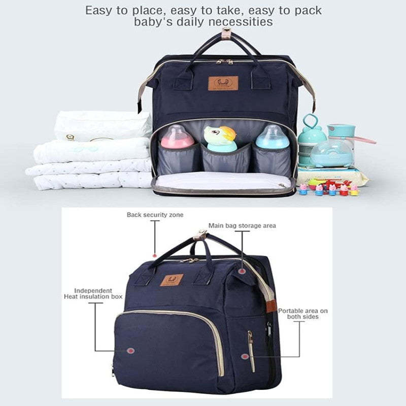🍼 Multi-Function Diaper Bag Backpack – Portable Baby Bed & Travel Organizer for Moms ✨
