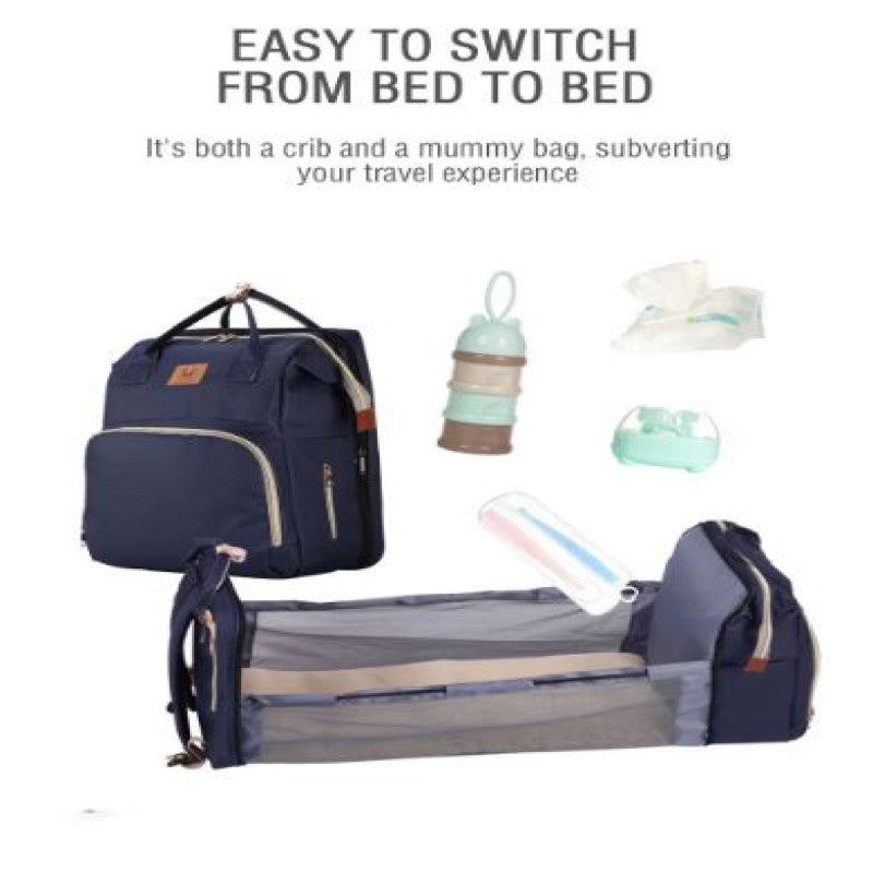 🍼 Multi-Function Diaper Bag Backpack – Portable Baby Bed & Travel Organizer for Moms ✨
