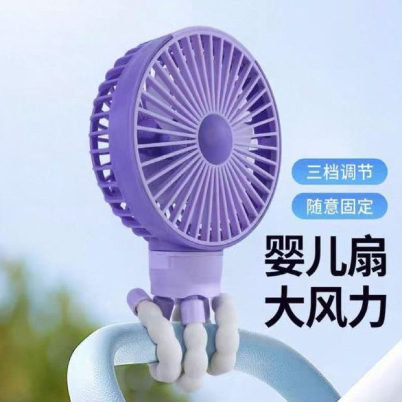 👶 Baby Stroller Fan with 4000mAh Battery – Clip-On Cooling Fan for Car Seat & Travel 🌿
