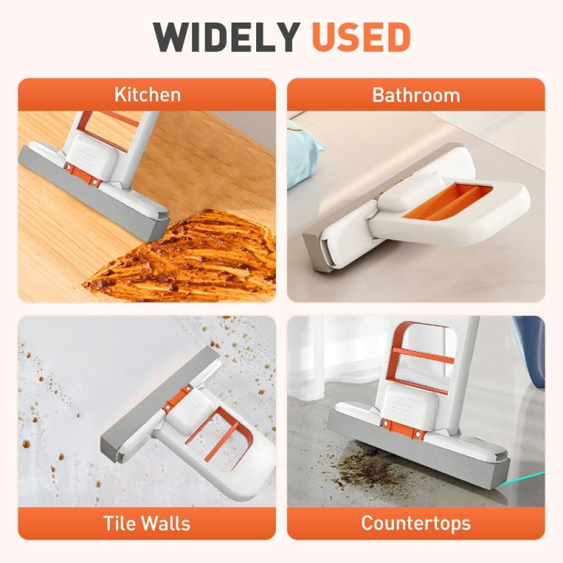 🧽 Foldable Desktop Mini Sponge Mop – Self-Squeezing Wet & Dry Mop for Kitchen & Bathroom ✨