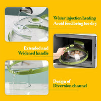 🌿 Microwave Food Cover Lid – Anti-Splatter Steamer Cover for Reheating & Cooking 🍲