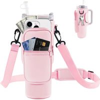 🥤 Tumbler Carrier Bag with Mobile Phone Pocket – Insulated Drink Holder for Travel & Gym ✨