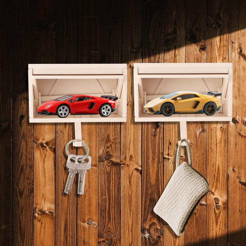 🏠🔑 Garage-Style Key Holder Box with Openable Door – 3D Wall-Mounted Key Rack