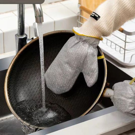 🧤✨ Steel Wire Dishwashing Gloves – Reusable Dish Cleaning Gloves (Pair)