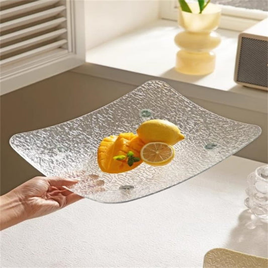 Decorative Acrylic Serving Tray – Elegant Square Snack & Fruit Tray for Home & Dining Table