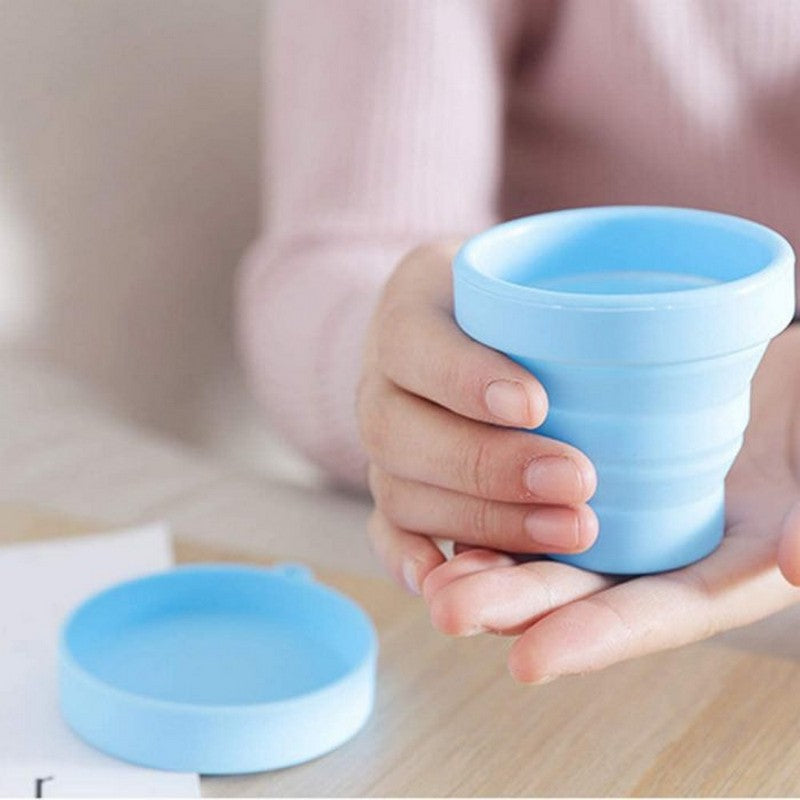 🥤 Silicone Folding Cup with Lid – Portable & Reusable Collapsible Drinking Cup for Travel 🌍