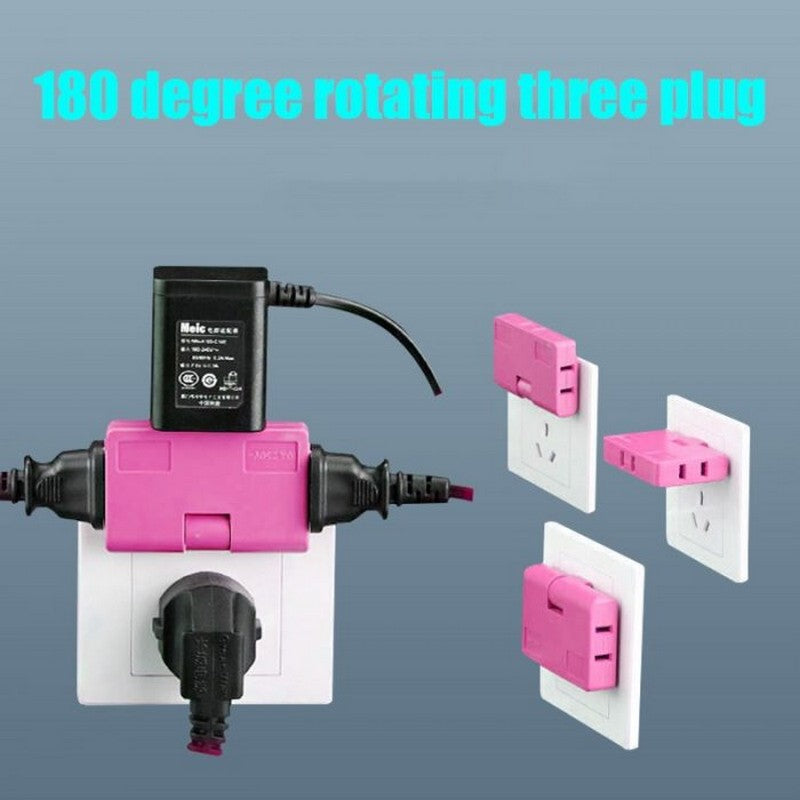 🔌 Universal 3-in-1 Rotating Socket Adapter – Space-Saving Multi Plug Extension Converter ⚙️